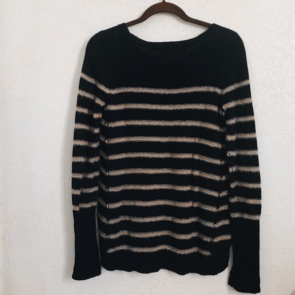 black and beige/tan striped sweater - Picture 4 of 4